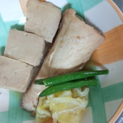 高野豆腐がぶりのようにおいしくなりました(^_^)/今度は、ワカメもいれたいです